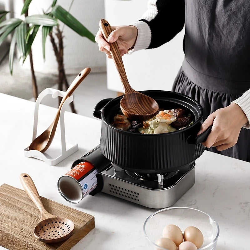 Kit Utensílios de Cozinha Peças em Madeira Teca - PAGUE 5 E LEVE 7