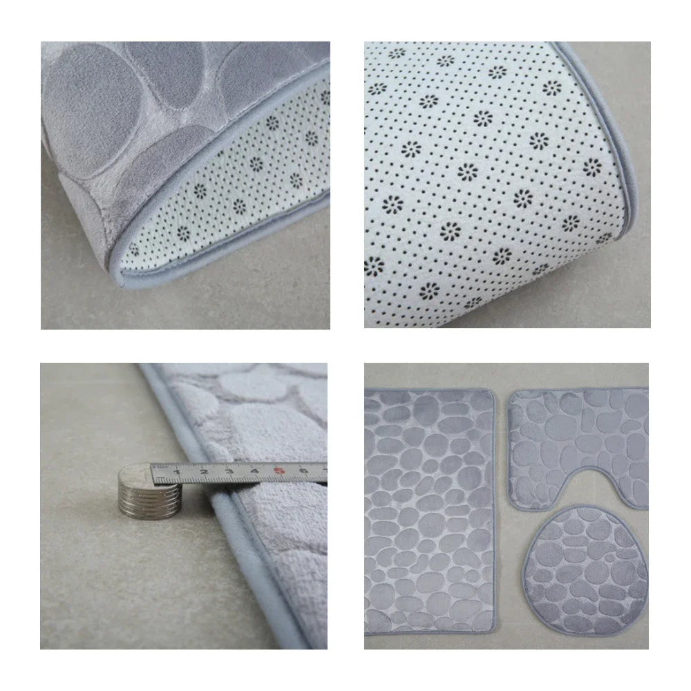 Kit Tapete para Banheiro com 3 Peças Zafer