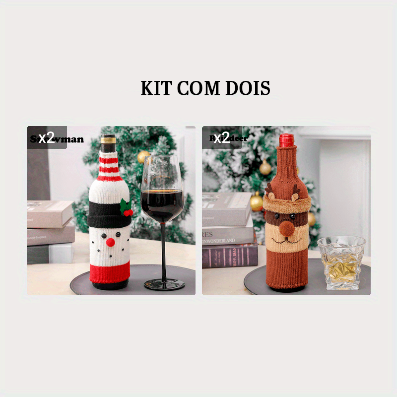 Capa Natalina para Garrafa - Zafer Decor