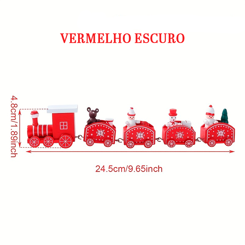 Trem de Madeira Natal Decorativo - Zafer Decor