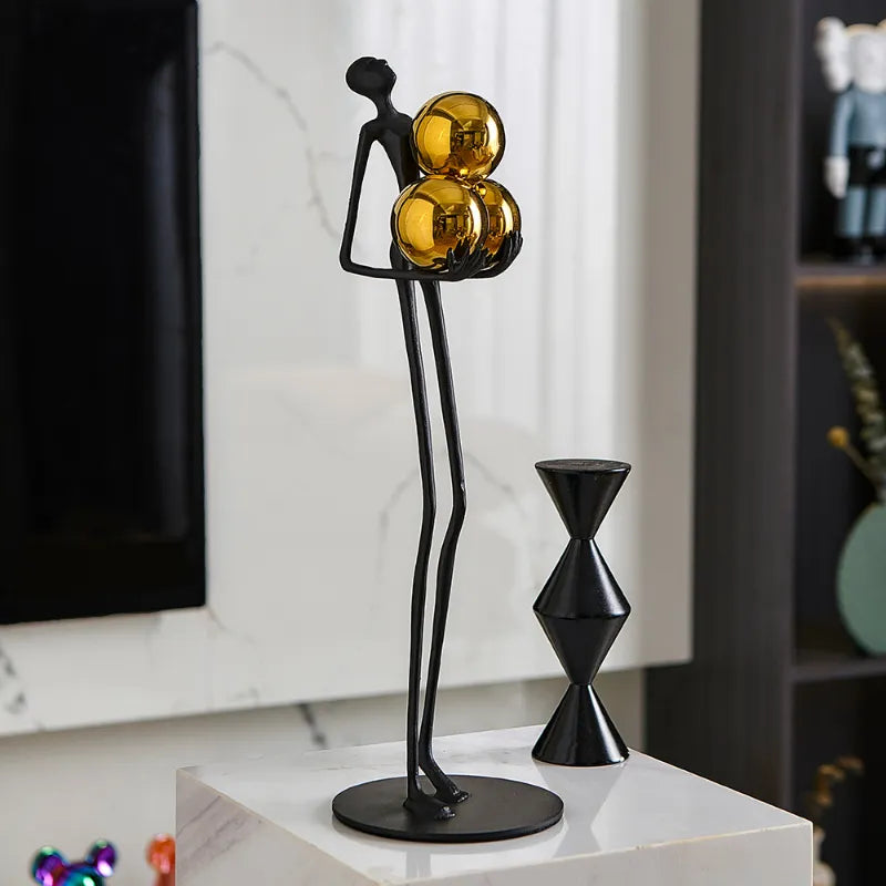 escultura de decoração cor preta 