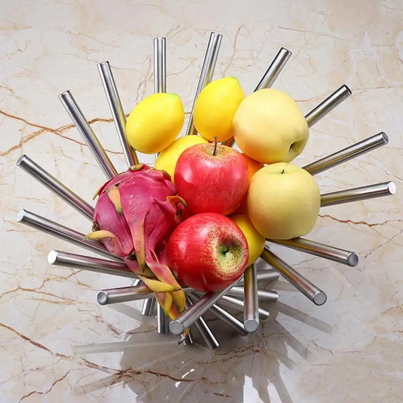 vista de cima fruteira de mesa com frutas
