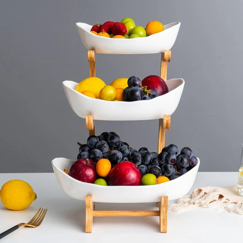 Fruteira de Mesa Cesta de Fruta Bambu Zafer