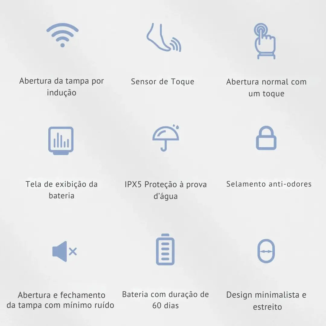 lixeira para banheiro com sensor