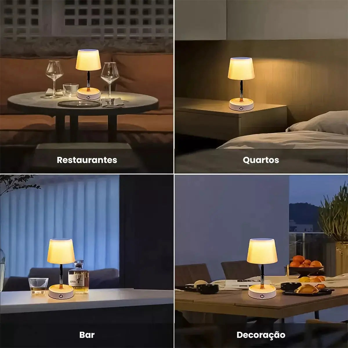 Luminária de mesa minimalista em aço premium ideal para quarto e sala