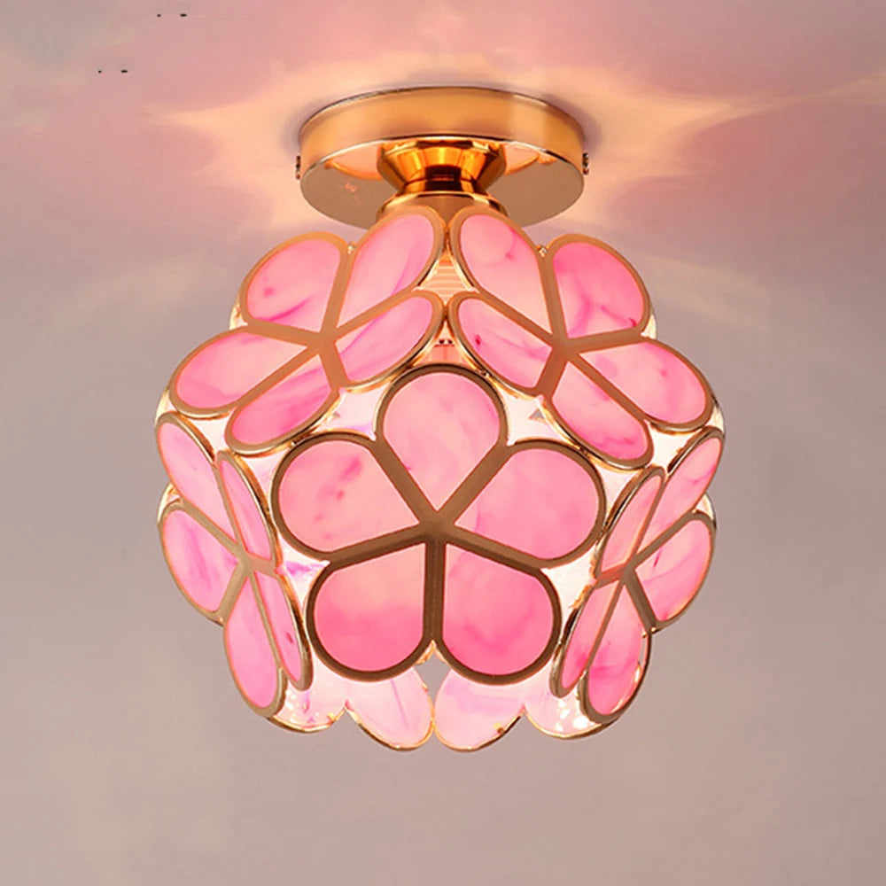 Luminária de teto modelo pétalas de rosa 