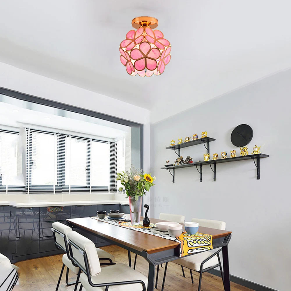 luminária elegante pétalas de rosa elegante e moderno escritório