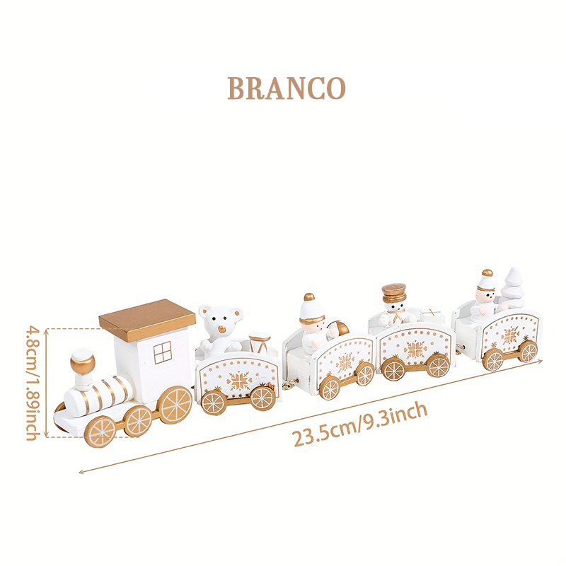Trem de Madeira Natal Decorativo - Zafer Decor