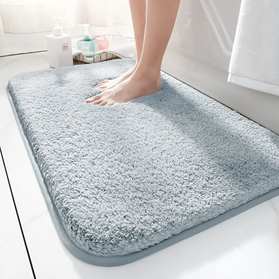 Tapete antiderrapante para banheiro modelo Essenza cor azul