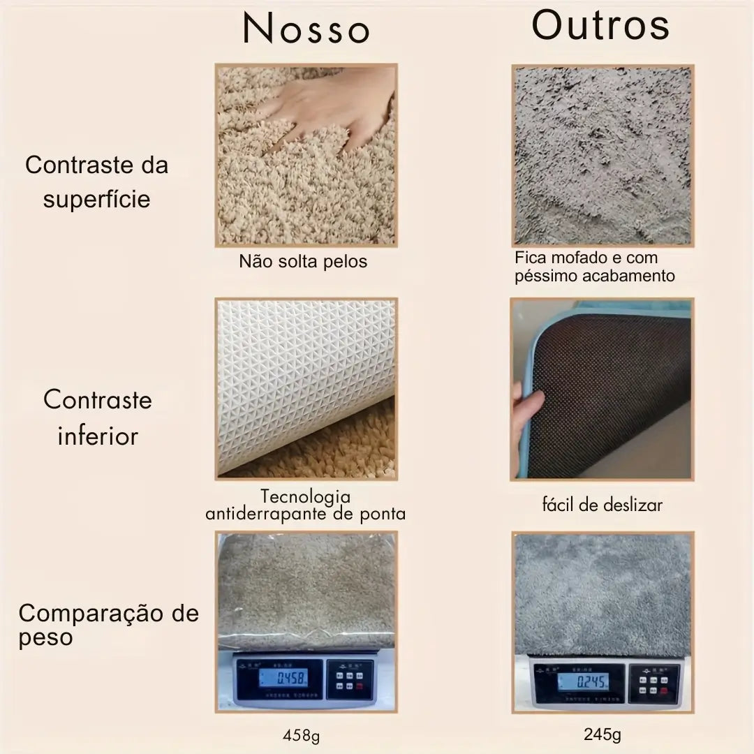 Tapete antiderrapante para banheiro cor caqui - Zafer Decor